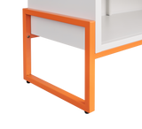 White Metal Double Door Shoe Cabinet 31.49"x13.77"x46.45