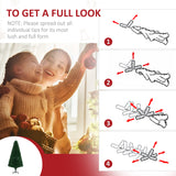 HOMCOM 6' Tall Douglas Fir Pre-Lit Artificial Christmas Tree with Realistic Bran