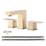 8 Inch Brushed Gold Widespread Bathroom Faucet 2 Handles