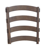 Side Chair Set of 2 - Gray Fabric, Rustic Brown & Oak Finish
