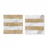 White and Gold Waterjet Marble Tile 12x12 Inch Floor Wall