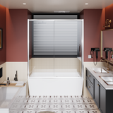 60.in W x 62.in H Single Sliding Shower Door for Bathtub