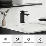 Single Handle Bathroom Faucet, Matte Black Single Hole Bathroom Faucet