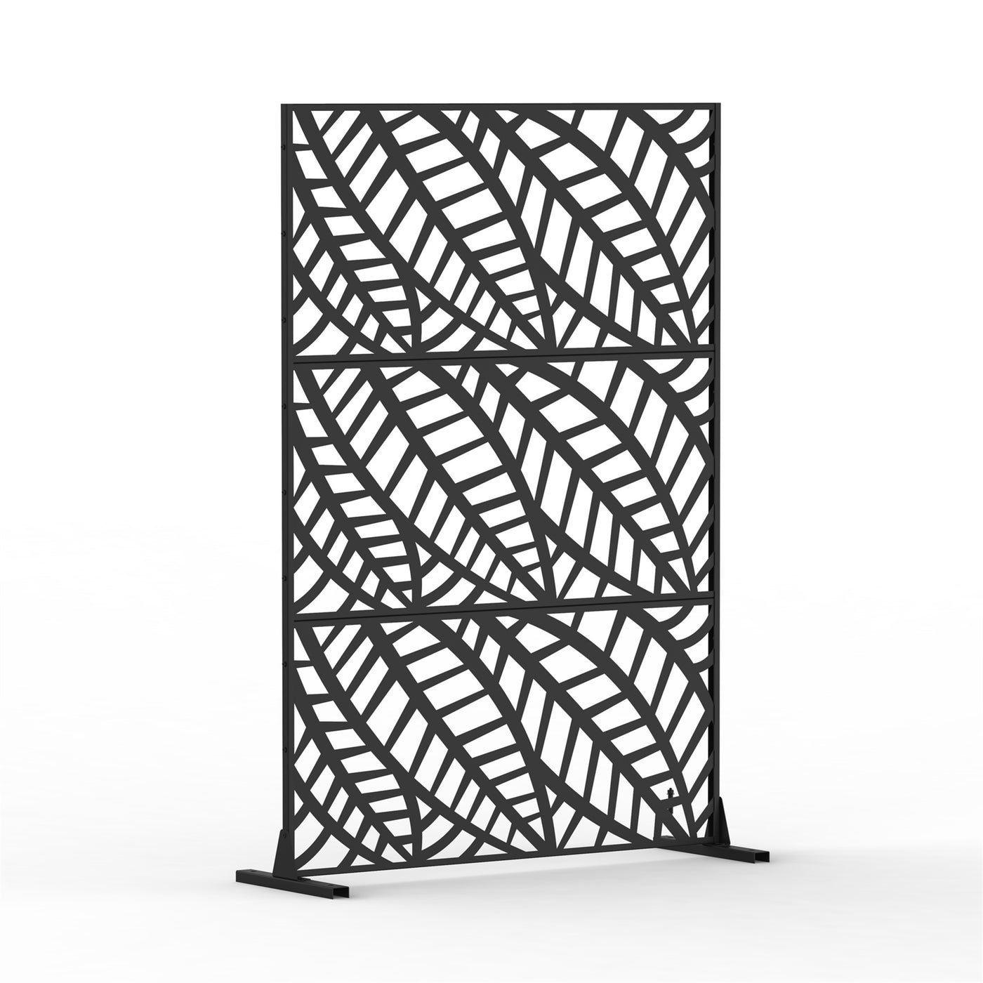Metal Privacy Screen Freestanding Divider Leaf Design