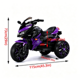 Kids Motorcycle Ride-On Motorcycle 3-Wheels Battery Powered Motorbike  Rechargea