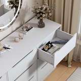 9-Drawer Engineered Wood Dresser White 63"