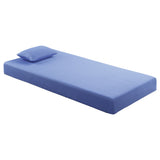 7" Twin Mattress and Pillow Set Gel Memory Foam Blue