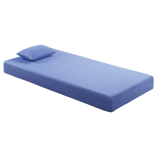 7" Twin Mattress and Pillow Set Gel Memory Foam Blue