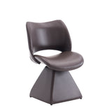 Metal Accent Chair Swivel Dark Brown