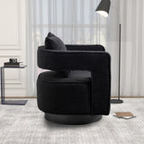 Boucle Accent Chair Swivel Black