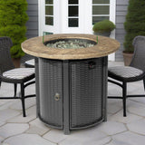 30" Propane Gas Fire Pit Table, 50000 BTU Round Steel Fire Pit
