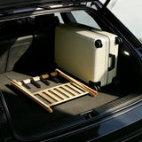 Folding Bamboo Luggage Rack 29×28×3 Inch, Foldable Suitcase Stand