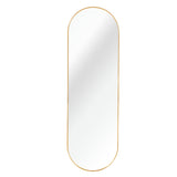 Gold Pill Shaped Full Length Mirror 63 x 20 In