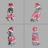 Christmas Poodle Statue, Holiday Dog Figurine in Pink Santa Outfit