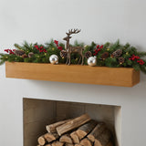48" Fir Wood Floating Fireplace Mantel Shelf Light Brown