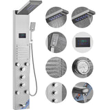 Stainless Steel Shower Panel Tower 6 Modes LED Screen Rainfall