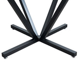 Glass Dining Table Black 48"