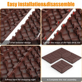 DIY Interlocking Balcony Deck Tiles Red Brown 12 Inch