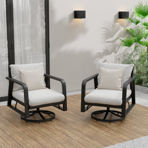 Outdoor Swivel Chair Aluminum Dark Gray Set of 2