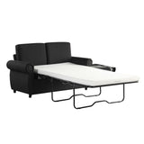 Pull Out Sofa Bed Loveseat Sleeper Twin Memory Foam USB Ports Black