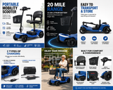 4-Wheel Mobility Scooter 300lb Capacity 15.5 Mile LED Basket USB