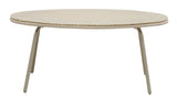 Oval Metal Outdoor Dining Table Off White