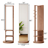 360° Rotating 66"x17.8" Multifunctional Full Length Mirror