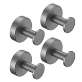 Round Gun Grey Coat Hooks Wall Mount 4 Pack