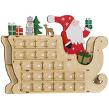 HOMCOM Christmas Advent Calendar with 24 Countdown Drawers, Reusable Wooden Holi