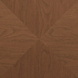 Round Solid Wood Coffee Table with Storage Walnut