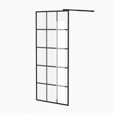 Matte Black Framed Glass Shower Screen 34" W x 72" H 6mm
