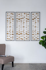3 Piece Black Frame Metal Wall Art Decor Set