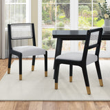 Set of 2 Modern Farmhouse Dining Chairs, Padded Seat
