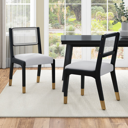 Set of 2 Modern Farmhouse Dining Chairs, Padded Seat