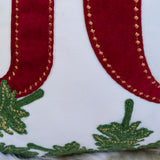 Bed Pillow White/Red