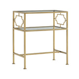 Grifton Rectangular Antique Gold Metal Glass Side Table