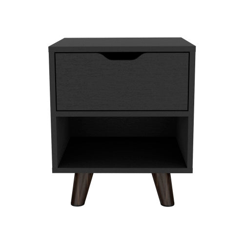 Nightstand - Modern - Manufactured Wood - Drawer and Open Shelf
