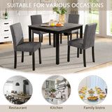 Fabric Dining Set Black/Light Gray