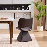 Metal Accent Chair Swivel Dark Brown