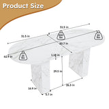 Engineered Wood Dining Table White 37"