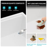 Quartz Bar Sink - 21" x 20" x 9-5/8" White granite composite Workstation