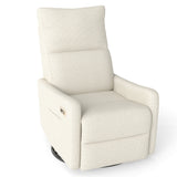 Velvet Recliner Swivel Power Beige