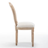Set of 2 Solid Wood Dining Chair Beige