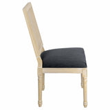 Grey Upholstered Dining Chairs Set of 2 Rattan Back