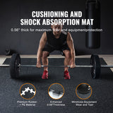 0.56 Inch Thick Gym Floor Mats, 12 Tiles Rubber Top with EVA Foam