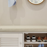 28.74"Shoe Storage Bench with 2 Door Cabinet, Entryway Bench