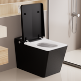 Black Square Smart Toilet with Built-in Tank for Bathroom, Remote Control
