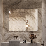 Modern Frameless Bathroom Mirror, 36 x 30 Inch Rectangular Vanity Mirror