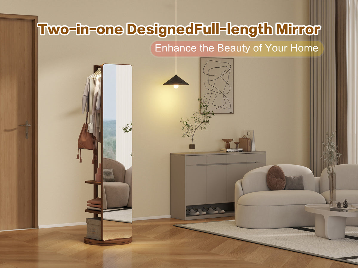 360° Rotating 69"x20" Multifunctional Full Length Mirror