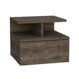 Floating Nightstand - Wall Mounted - Drawer and Open Storage Shelves